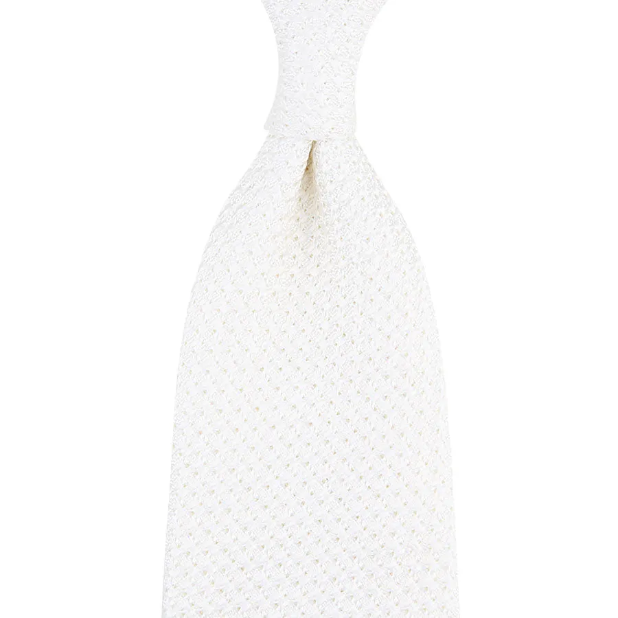 Grenadine / Garza Grossa Bespoke Tie - White