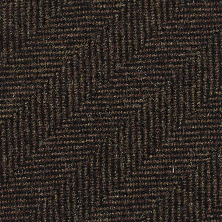 Herringbone Bespoke Wool Tie - Brown