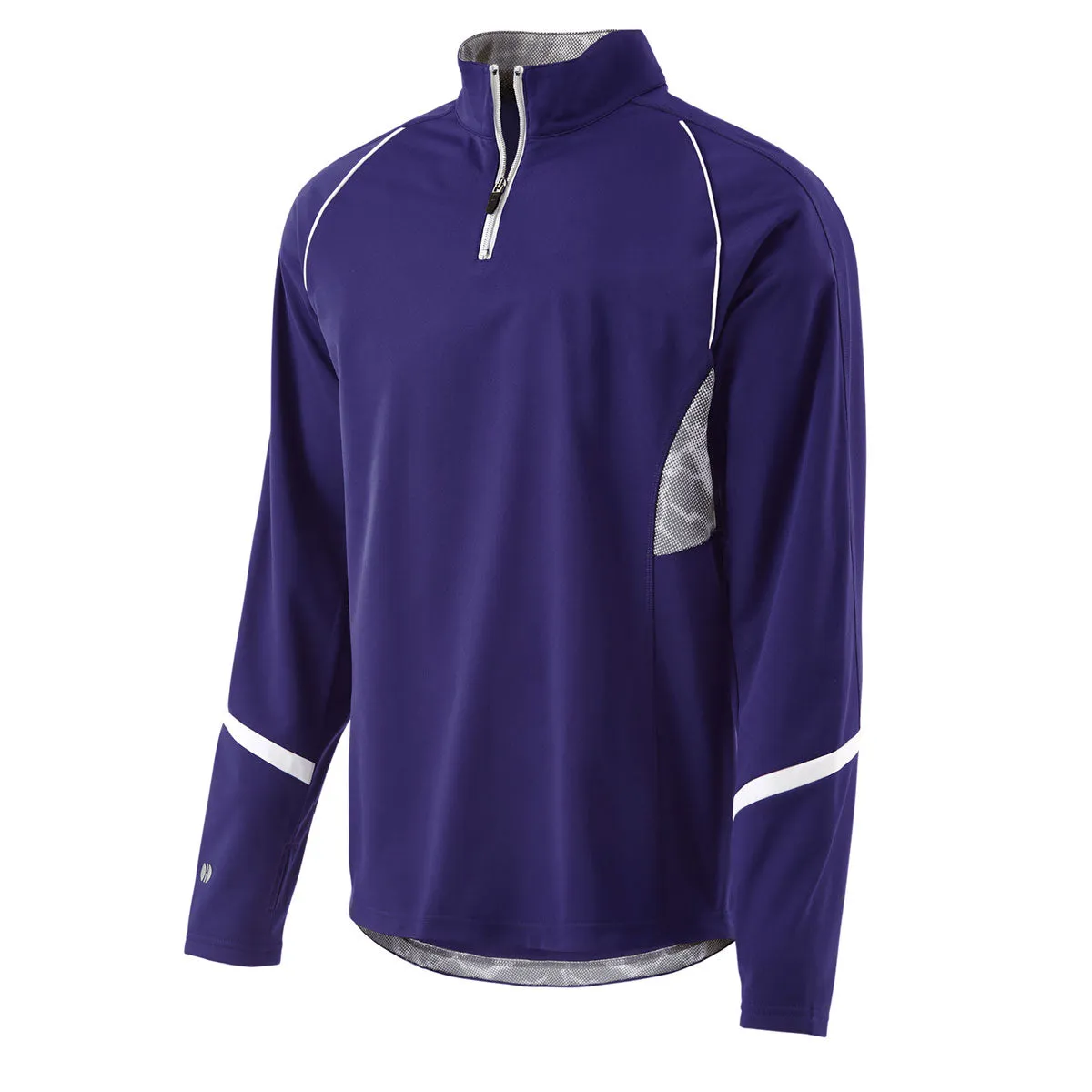 Holloway Men's Purple/White Quarter Zip Tenacity Pullover