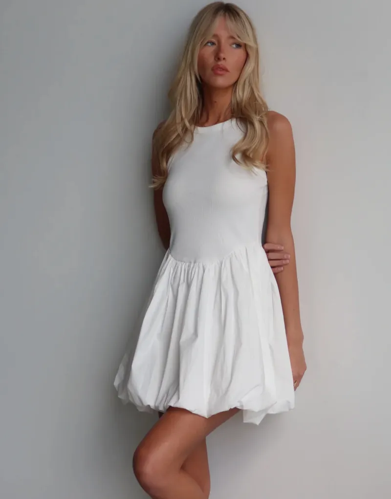 Sabrina Balloon Poplin Mini Dress