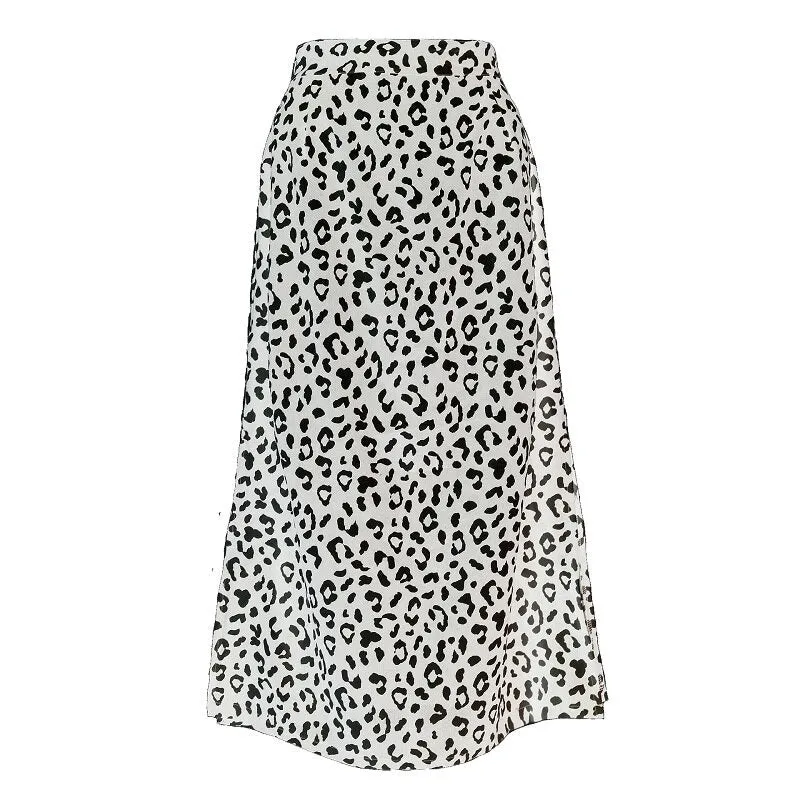 Set a Trend Leopard Print Midi Skirt