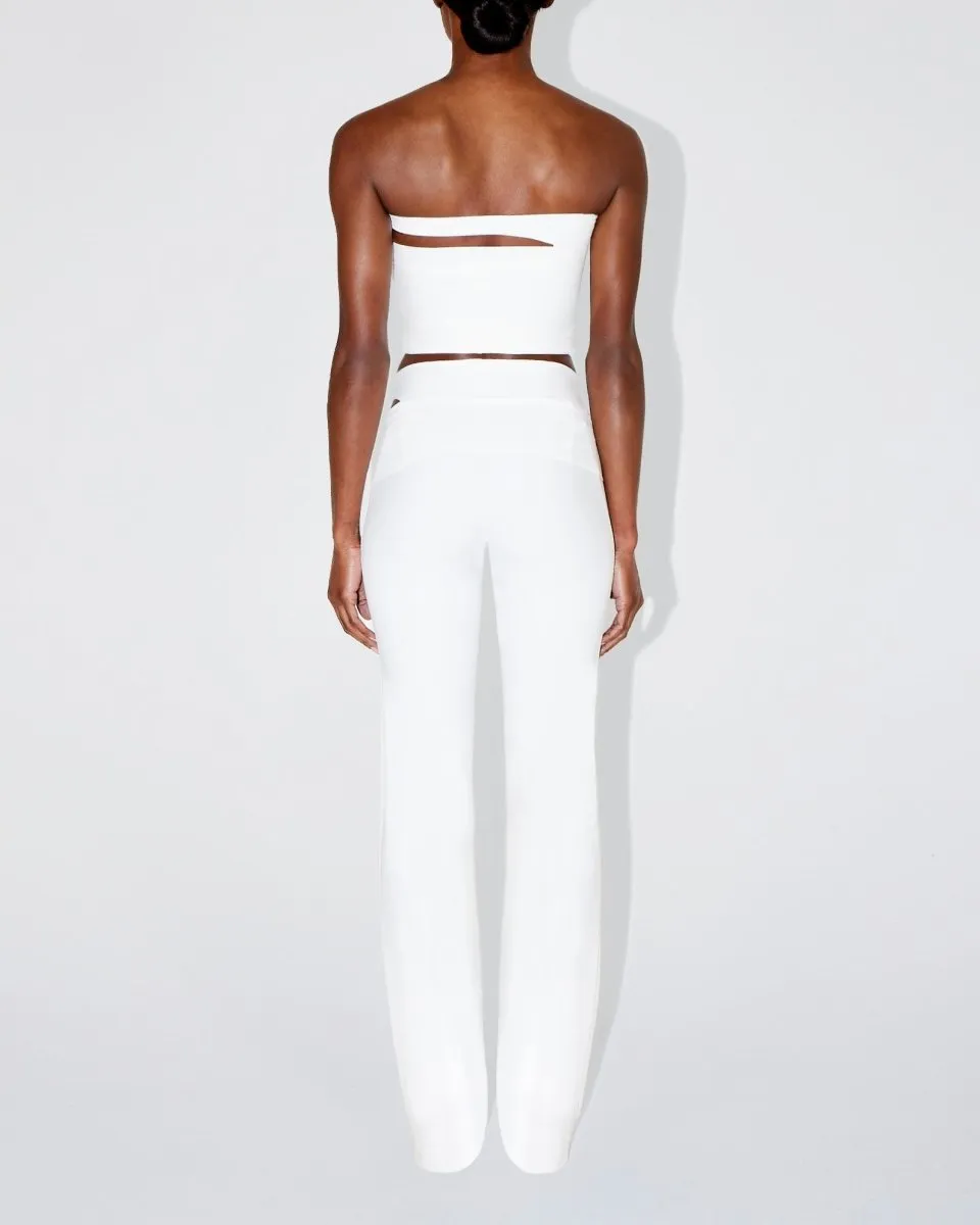 Sleek Stretch Cutout Foldover Pant | Bright White