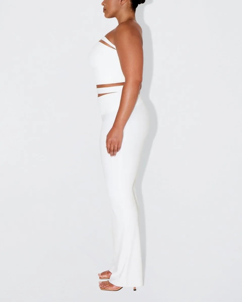 Sleek Stretch Cutout Foldover Pant | Bright White